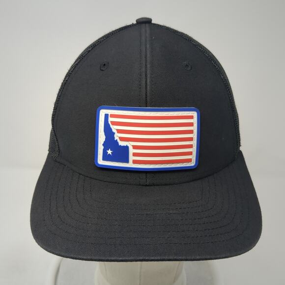 Idaho Flag Patch Snapback Mesh Back Trucker Hat Black Small Richardson - Picture 2 of 9